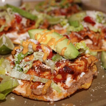 Chicken Tinga Tostada on Sheet Pan