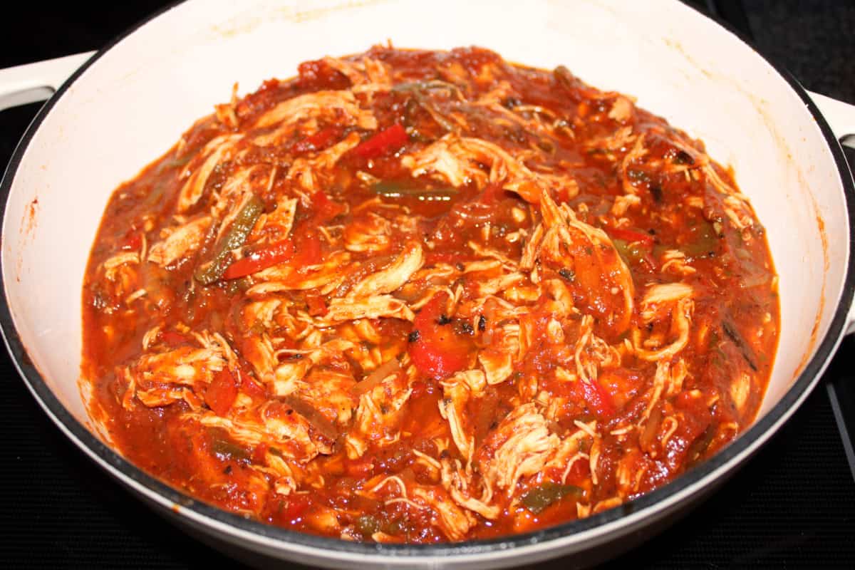 Shredded Chicken in Tinga Sauce